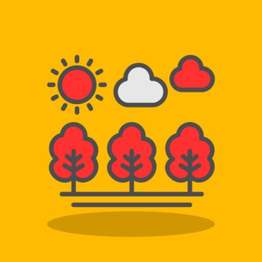 Orman ikonu vektör illüstrasyonu