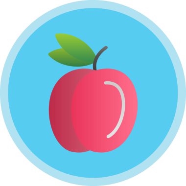 Şeftali simgesi vektör çizimi düz tasarım