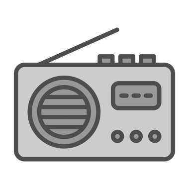 Radyo. Web simgesi basit illüstrasyon 