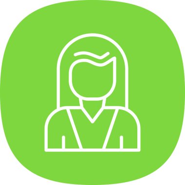 Kadın avatar simgesi, vektör illüstrasyonu 