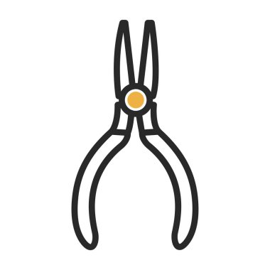 İğne burun pensesi ikon vektör illüstrasyonu