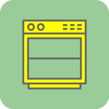 Mikrodalga. Web simgesi basit illüstrasyon