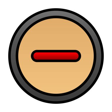 Çizgi film ve kırmızı düğmenin vektör çizimi