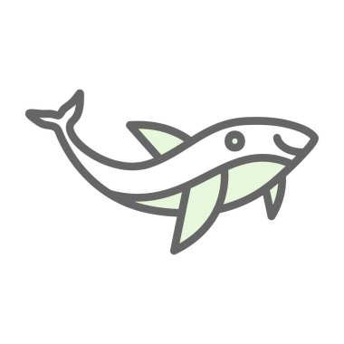 Balina hayvan ikonu. düz vektör illüstrasyonu