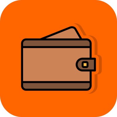 Cüzdan simgesi, vektör illüstrasyonu  