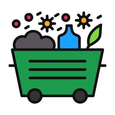 Alışveriş sepeti ikonu vektör illüstrasyonu