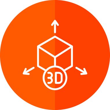 3d yazdırma simgesi, vektör illüstrasyonu