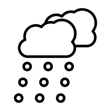 Kar bulutları hava durumu ikonu, vektör illüstrasyonu 