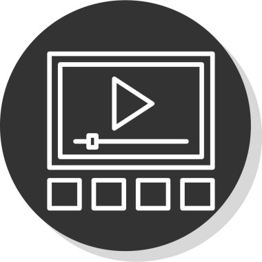 Video oynatıcı ikon vektör illüstrasyonu