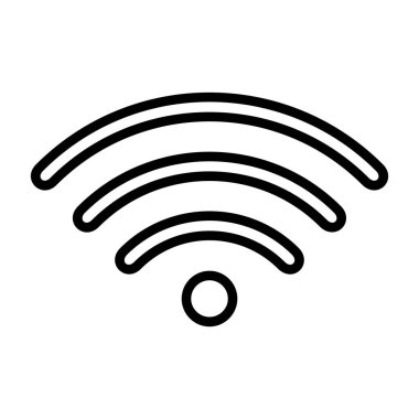 Beyaz arkaplanda kablosuz ağ simgesi var. Vektör illüstrasyonu wi-fi sembolü