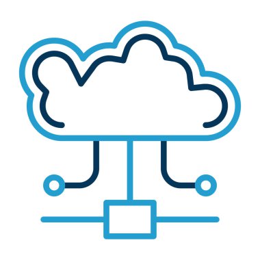 Bulut Hesaplama web simgesi basit tasarım izole