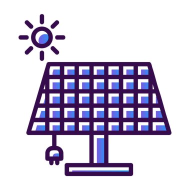 Güneş enerjisi paneli vektör illüstrasyonu