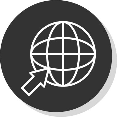 Basit internet dünya simgesi, vektör illüstrasyonu