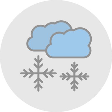 Kar bulutları hava durumu ikonu, vektör illüstrasyonu 