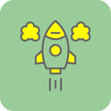 Roket. Web simgesi basit illüstrasyon 