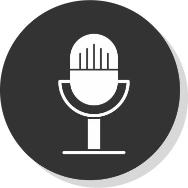 Mikrofon. Web simgesi basit illüstrasyon