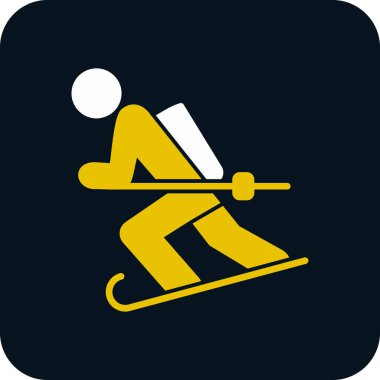 Kayak sporu ikonu. düz resimleme