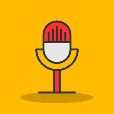 Mikrofon. Web simgesi basit illüstrasyon