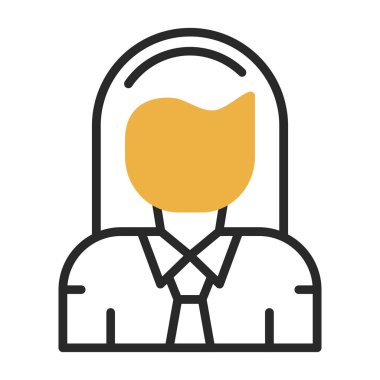 İş kadını avatar simgesi, vektör illüstrasyonu 