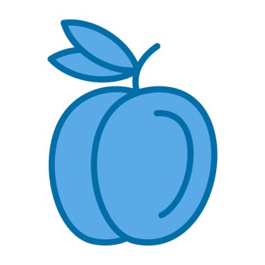 Şeftali simgesi vektör çizimi düz tasarım