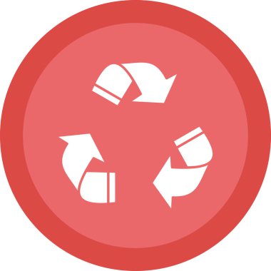 Geri dönüşüm simgesi vektör illüstrasyonu, ekoloji çevre kirliliği simgesi düz biçimli         