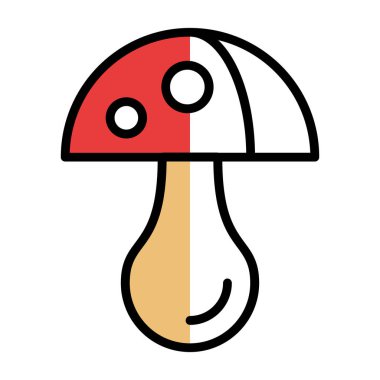 Mantar. Web simgesi basit illüstrasyon