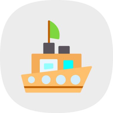 Gemi. Web simgesi basit illüstrasyon