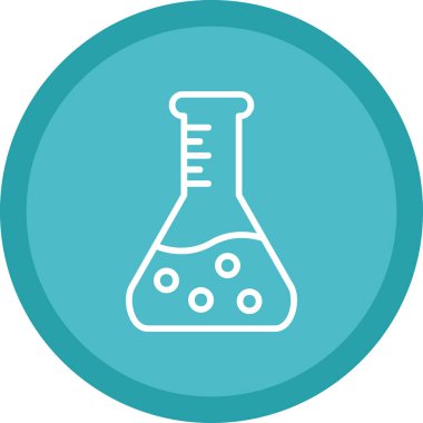 Bilim şişesi. Basit tasarım. Beaker vektör simgesi              