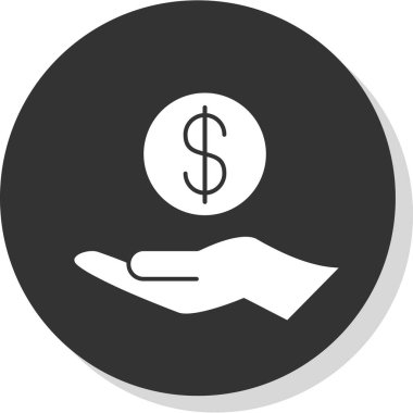 Dolar vektörü düz yuvarlanmış simge