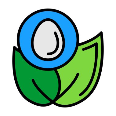 Yeşil yapraklı yumurta.