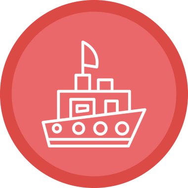 Gemi. Web simgesi basit illüstrasyon