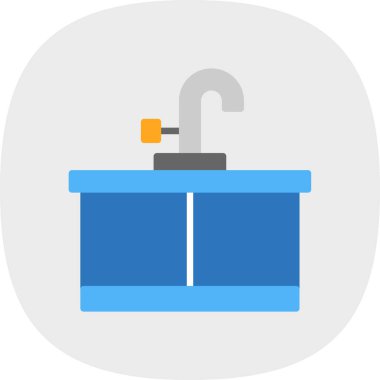 Su musluk düz vektör simgesi