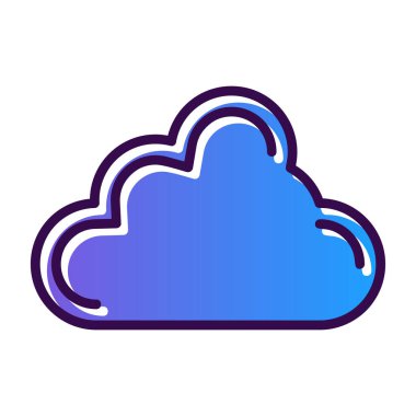 Basit Bulutlu hava simgesi, vektör illüstrasyonu