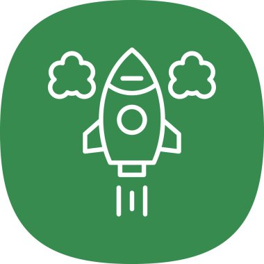 Roket. Web simgesi basit illüstrasyon 