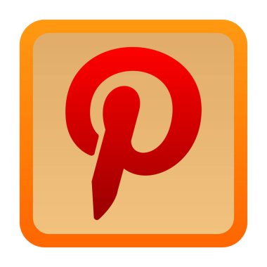 Pinterest logosu. Web basit illüstrasyonu