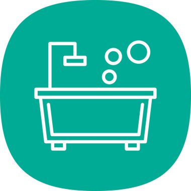 küvet web simgesi basit illüstrasyon 