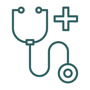 steteskop düz simge, tıbbi ve sağlık ikonları 