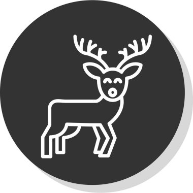 Ren geyiği simgesi basit bir resimleme