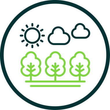 Orman ikonu vektör illüstrasyonu