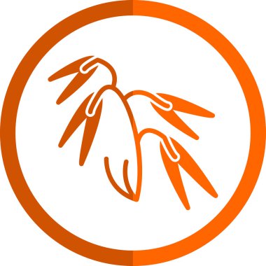 Tavuk kanatları yuvarlanmış simge. Vektör çizim biçimi düz ikonik sembol, turuncu renk, beyaz arkaplan.