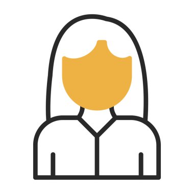 Kadın avatar simgesi, vektör illüstrasyonu 