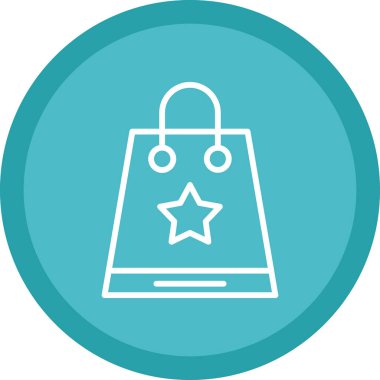 Alışveriş poşeti simgesi, vektör illüstrasyonu