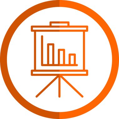 Bir sunum simgesinin vektör illüstrasyonu 