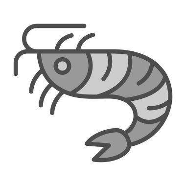 Basit Karides simgesi, vektör illüstrasyonu