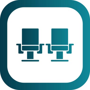 iki boş koltuk simgesi, vektör illüstrasyonu 