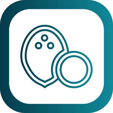 Hindistan cevizi yemeği. Web simgesi basit illüstrasyon