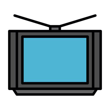 TV simgesi vektör illüstrasyonu 