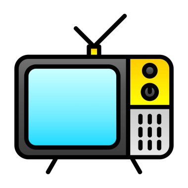 televizyon web simgesi vektör illüstrasyonu