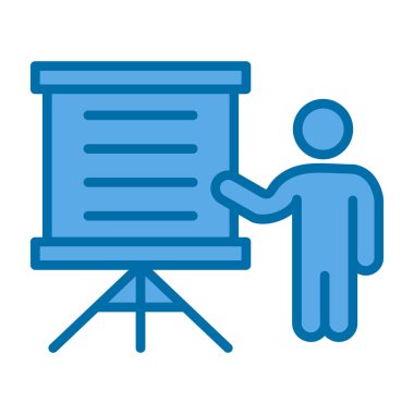 Bir sunum simgesinin vektör illüstrasyonu 