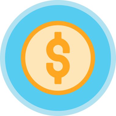 Dolar düz vektör simgesi